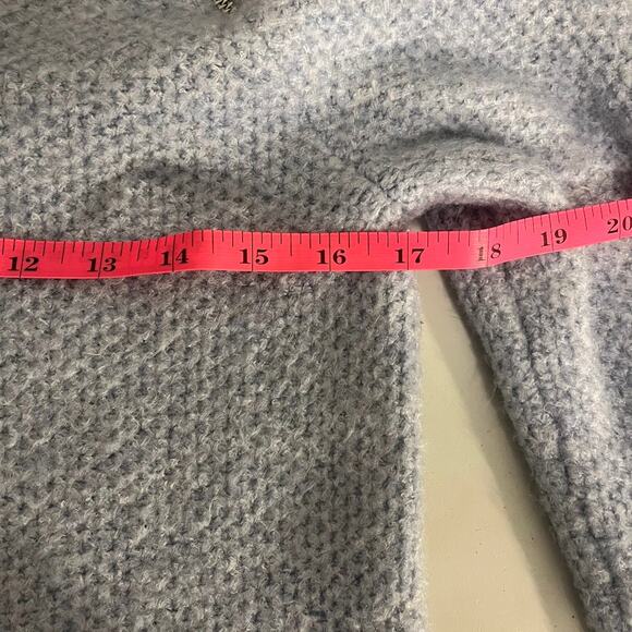 Abercrombie & Fitch Blue Waffle Knit Sweater with Exposed Zipper - Small - Picture 6 of 6